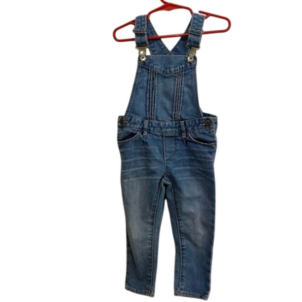 Gap Kids Girls Denim Overalls Size 2 Blue Adjustable Strap Bib Jeans EUC
